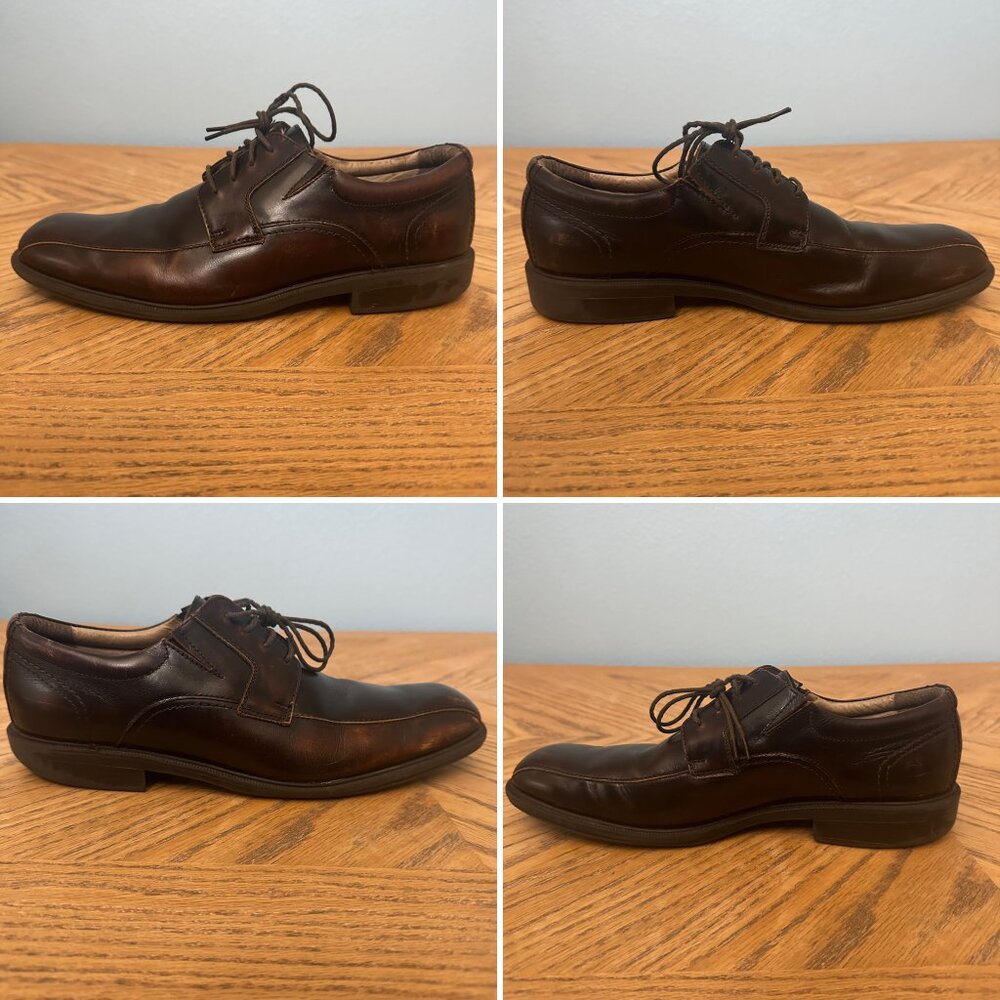 Florsheim Brown Leather Dress Shoes Lace Up Bicycle Toe Oxford Mens Size 12D - Picture 4 of 9